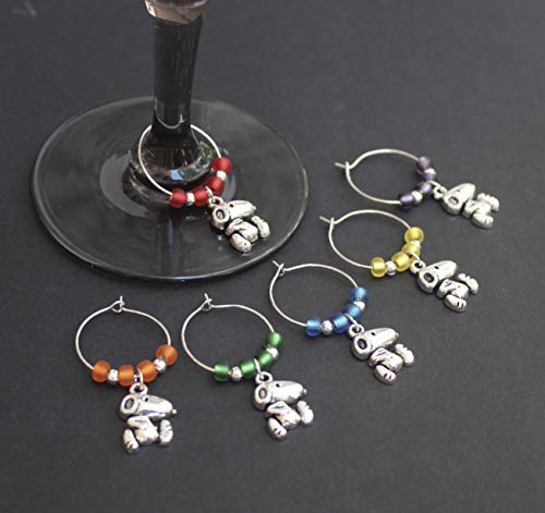 Beagle-Snoop-Dog-Wine Glass Charms-Set of 6