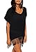 Wander Agio Womens Bohemia Printing Top Beach Bikini Cover-UPS Black,Onesize
