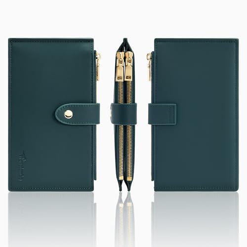 Travelambo Leather Wallets for Women Slim RFID Blocking Bifold Credit Card Holder Wallet