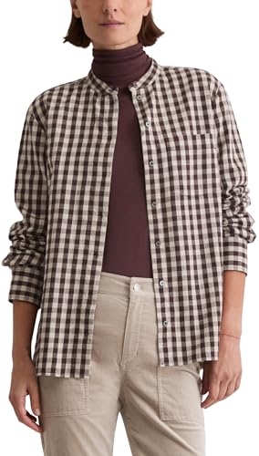 Marc OߴPolo Womens Check Blouse with Stand Collar, Multicolor (Multi/Chalky Mauve), 6