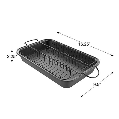 Meatball Pan2In1 Roaster with Removable Wire Rack Insert to Drain