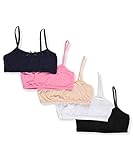 Simply Adorable Big Girls' 5-Pack Bralettes - Khaki/Multi, 14-16