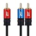 SHD RCA to 2RCA Subwoofer Cable Audio Cable 2RCA to 1RCA Bi-Directional RCA Y Adapter Premium Sound Quality Dual Shielded with Gold Plated Connectors-15Feet