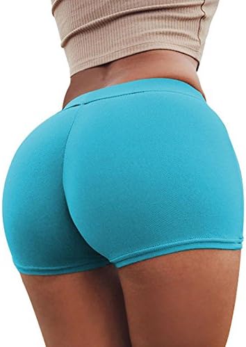 Clearance OVERMAL Women Shorts Summer Pants Women Sports Shorts Gym Workout Waistband Skinny Yoga Short Pants (M, Blue)