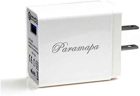 Paramapa Quick Charge QC3.0 One-Port USB Wall Charger for Galaxy S8 / S7/ S6/ Edge/ Plus, iPhone X / 8/ 7 / 6s / Plus, iPad Pro/ Air 2/ mini, LG, Nexus, HTC and More (White)