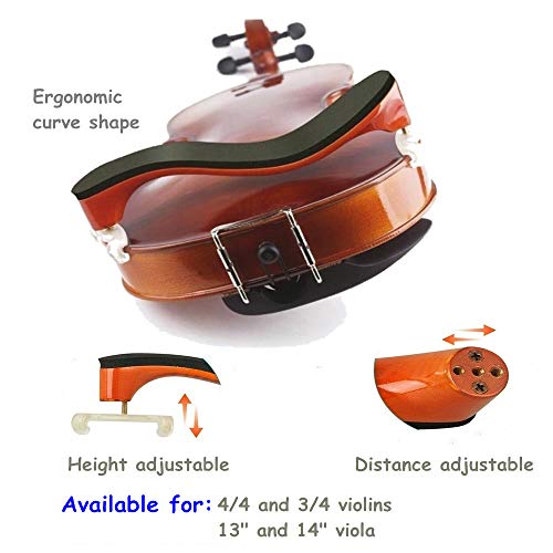 image for Imelod Violin Shoulder Rest (Wood) for 4/4 and 3/4 Violin, Violin Mute