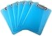 Trade Quest Plastic Clipboard Transparent Color Letter Size Low Profile Clip (Pack of 6) (Blue)