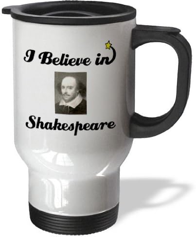 Wild Bramble I Believe In Shakespeare Stainless Steel Travel Mug, 14-Ounce