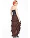 ThePirateDressing Steampunk Victorian Cosplay Costume Womens High-Low Show Girl Skirt C1367 (Chocolate) (Small)
