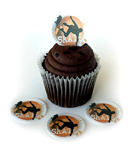Skater Skate Boarder Skateboarding Wafer Paper Toppers 1.5 Inch for Decorating Desserts Cupcakes Birthday Cakes Cookies Pack of 24 - Thumbnail 3