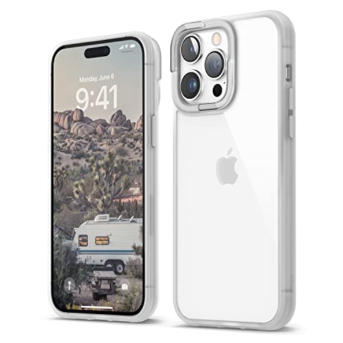 elago Dual Clear Case Compatible with iPhone 14 Pro Max Case Clear - 6.7 Inch - PC + TPU Hybrid Technology, Reduced Yellowing, Crystal Clear, Shockproof Bumper Cover, Full Body Protection (White)