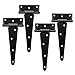 TamBee Shed Door Hinges T-Strap Gate Hinges Barn Door Hinges Outdoor Heavy Duty Hinge Wrought Hardware for Wooden Fences(8Inch 4PCS)