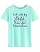 SCX Women Fashion Letter Print Tees I Will Walk by Faith Even When I Cannot Round Neck Short Sleeve Cotton Basic T-Shirt Tops Green