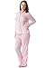 Casual Nights Women's Long Sleeve Notch Collar Satin Trim Floral Print Pajama Set