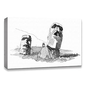 Canvas Wall Art Freehand Sketching of Scenery Pictures Home Wall Decorations for Bedroom Living Room Paintings Canvas Prints Framed - 12x18 inches