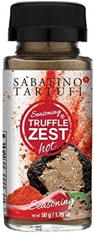 Sabatino - Truffle Zest Hot - All Natural Gourmet Truffle Seasoning With a Kick, Black Truffle, Truffle Powder, Hot Sauce, Plant Based, Vegan, Paleo, Keto, Vegetarian, Kosher, Non GMO, 1.76oz