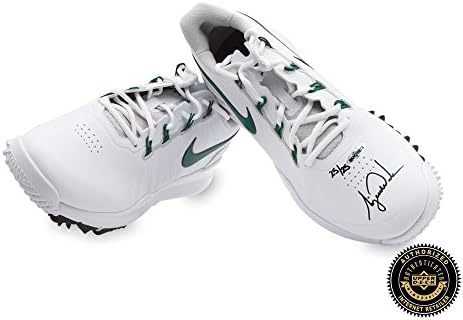 Tiger Woods Autographed/Signed Nike TW14 Golf Shoes - Green & White - LE