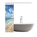 InterestPrint Beach Ocean Theme Shower Curtain, Wavy Ocean Surface Scenery Polyester Fabric Waterproof Bath Curtains, 72 by 72 Inches Extra Long, Blue Turquoise Sand