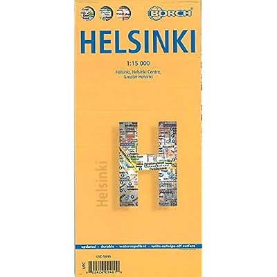 Helsinki Map by Borch, Laminated (English, French and German Edition)