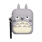 Mulafnxal Compatible with Airpods 1&2 Case,Cute 3D Funny Cartoon Character Animal Silicone Airpod Cover,Kawaii Fun Cool Keychain Design Skin,Fashion Cases for Girls Kids Teens Boys Air pods (Totoro)