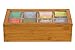 Sagler Tea Box Tea Storage Bamboo Natural, Nice Tea Chest Tea Packaging Good for Tea Bag Holder
