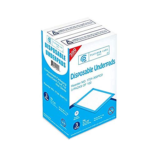 image for Platinum Care Pads Disposable Underpads Size 17X24 Case of 300 Blue an