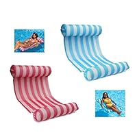 LEZHI 2-pack(Pink,blue) Premium Swimming Pool Float Hammock, Comfortable Inflatable Swimming Pools Lounger, Water Hammock Lounge