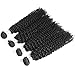 XYHair 4 Bundles Virgin Brazilian Human kinky Curly with Lace Closure Hair Weave 7A 100% Unprocessed Jerry curly hair bundles deep curly weft Extensions Natural Color(16161818+14)
