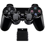 Wireless Controller Gamepad Twin Shock for PS2 Playstation2 (Jet Black)