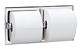 Bobrick 6977 Stainless Steel Recessed Dual Roll Toilet Tissue Dispenser, Satin Finish, 12-5/16