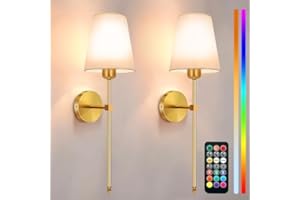 Auzev Battery Operated Wall Sconces Set of 2, Wall Lights for Living Room, Cordless Sconce Wall Decor Battery Powered Rechargeable Bedroom Wall Lamps with Remote Dimmable Sconce Lights No Wiring