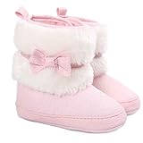 Ecosin(TM) Baby Bowknot Keep Warm Soft Sole Snow Boots Crib Prewalker Shoes Toddler (0~6Month, Pink)