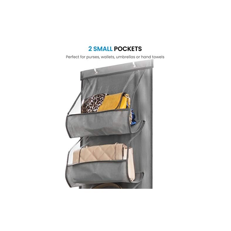 ZOBER Purse Organizer for Closet Over The Door Purse Organizer W/ 6