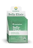 Amazing Grass Belly Elixir, Adaptogens, Greens, Organic Powder, Box of 10 Individual Servings, 2.5 Oz, Ashwagandha Root, Moringa Leaf, Turmeric, Holy Basil, Tacon, Fermented Greens