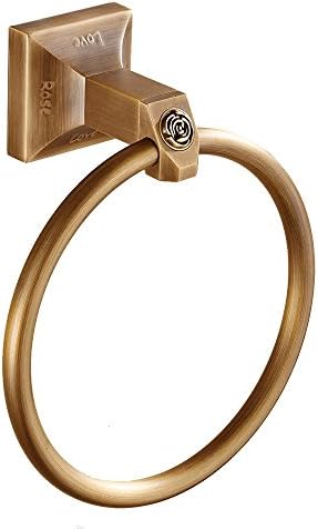 AUSWIND Antique Brushed Brass Square Towel Ring Wall Mounted Bathroom Accessories F4