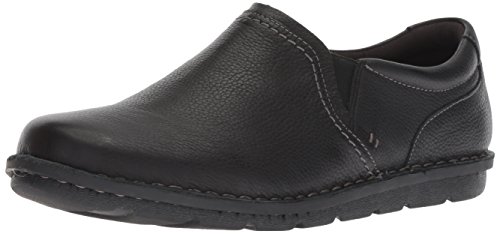 CLARKS Women s Janice Barrie Loafer, Black Leather, 080 W US