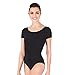 Adult Short Sleeve Dance Leotard,D5102BLKM,Black,Medium