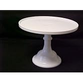 10" White Milk Glass Cake Stand Plate Bakery Grade