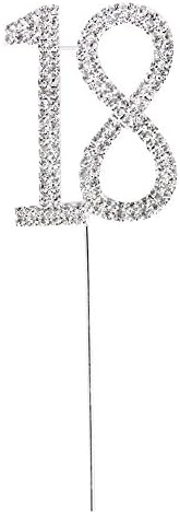 Numbers Cake Topper,Birthday Wedding Anniversary Diamond Rhinestone Cake Number 18 Toppers