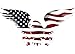 Rogue River Tactical Large 10x6 American Eagle USA Flag Car Decal Window Die Cut Patriotic Auto Bumper Sticker Vinyl Decal for Car Truck RV SUV Boat Support US Military