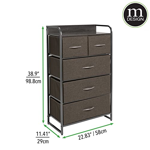 mDesign Tall Dresser Storage Chest Vanity Furniture Tower