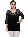 Chicwe Women's Stretch Smitten Plus Size Lace Top 1X-4X