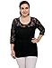 Chicwe Women's Plus Size Stretch Smitten Casual Lace Top