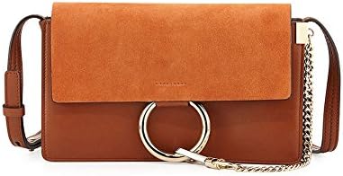 Lacattura Women's Genuine Leather Chain Nubuck Flap Shoulder Bag
