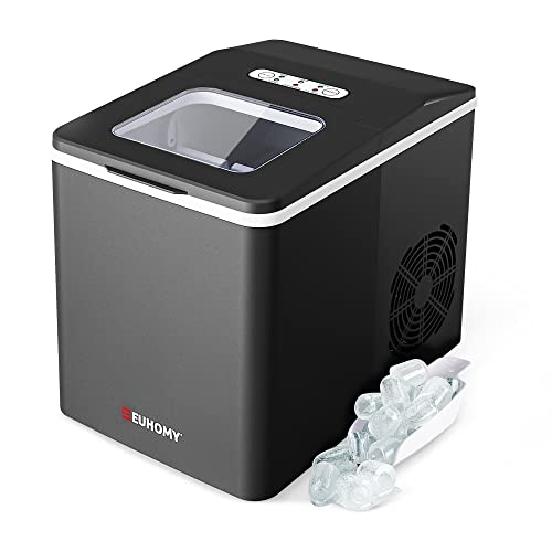 EUHOMY Ice Maker Machine Countertop, 26 lbs/24H, 9 Cubes Ready in 6