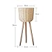 ZENGAI Plant Flower Stand Wooden Rattan Floor-Standing Corrosion Protection Handmade Indoor, 4 Sizes Plant Container (Color : Wood, Size : B-37x56cm)thumb 1