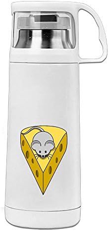 Karen Garden Mouse With Cheese Stainless Steel Vacuum Insulated Water Bottle Leak Proof Handled Mug White,12oz