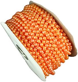 Dreampartycreation 4MM Faux Pearl Plastic Beads on a String Craft ROLL 24 yds (Tropical Orange)