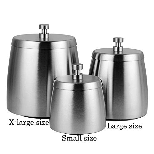 OILP Outdoor Ashtray with Lid for Cigarettes,Stainless Steel Windproof/Rainproof Ashtray for Outside Home Table (Large) - Thumbnail 2
