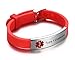 JF.JEWELRY Type 1 Diabetes Bracelet, Medical Alert Bracelets for Women, Pre-engraved Medical ID Bracelets, Waterproof Silicone Medical Bracelet - Red